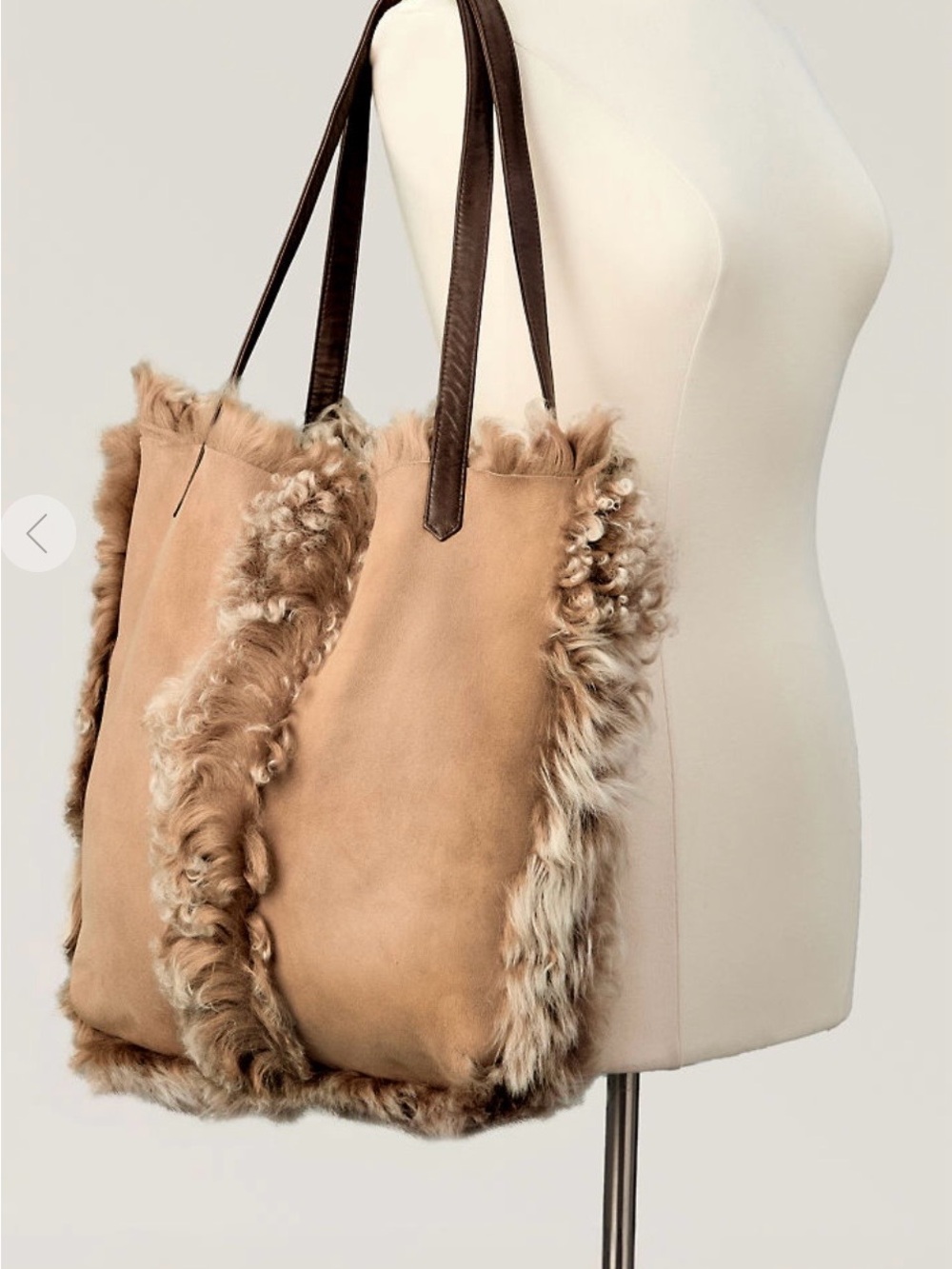Overland reversible sheepskin Tote Bag in fawn